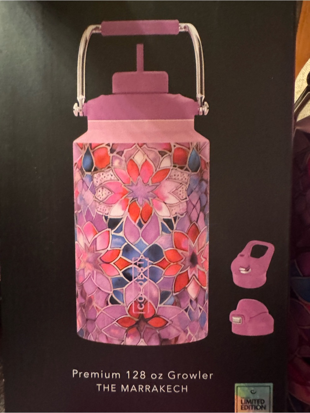 The Marrakech 128 oz Growler – Purple Mosaic Design